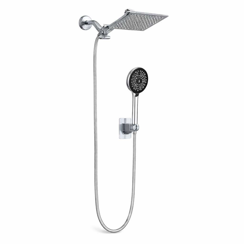Square Rainfall Shower Head and Handheld Shower Combo Set