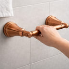 Vintage Brushed Copper Wall-Mounted Towel Bar