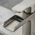 Modern Brushed Nickel Waterfall Single-Hole Bathroom Faucet Set
