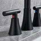 Modern Matte Black Two-Handle Bathroom Faucet Set