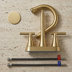 Modern Brushed Gold Two-Handle Bathroom Faucet Set