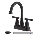 Modern Matte Black Two-Handle Bathroom Faucet Set