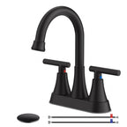 Modern Matte Black Two-Handle Bathroom Faucet Set